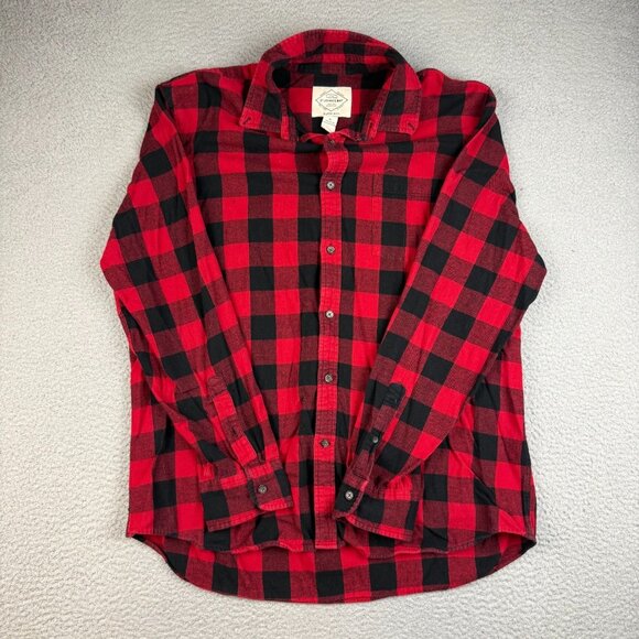 St. John's Bay Other - St Johns Bay Flannel Button Shirt Extra Large Red Black Buffalo Plaid Super Soft
